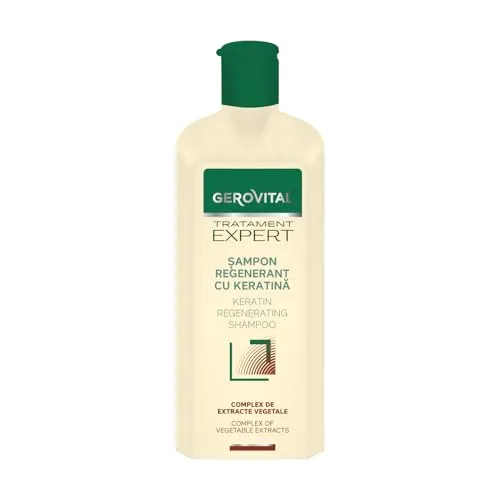 Gerovital Tratament Expert Regenerierendes Shampoo mit Keratin für strapaziertes Haar, 400 ml, Hydrolysiertes Keratin