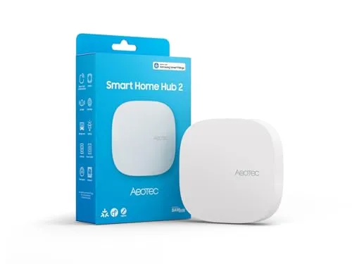 Aeotec Smart Home Hub 2 - Vielseitiger Smart Home Controller - Hubs & Controller mit Matter & Zigbee Kompatibilität, steuere über 3.200 Geräte zentral und nutze Sprachsteuerung mit Alexa und Google für dein Zuhause.
