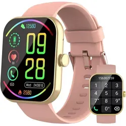 Smartwatch 1.96 Zoll HD mit Telefonfunktion & Fitness Tracker - Moderne Smartwatch für Sport und Alltag. Mit 100+ Sportmodi, Anruf-Funktion und präziser Gesundheitsüberwachung. Wasserdicht nach IP68 und kompatibel mit Android/iOS – ideal für aktive Nutzer!