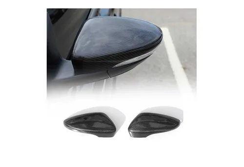 OMAC Zierleisten-Aufkleber Spiegelkappen für VW Beetle 2011-2019 – Kohlefaser Schwarz 2tlg - Hochwertige Kohlefaser-Optik für VW Beetle, rostbeständig, leicht zu reinigen und einfach zu installieren – ideal für eine stilvolle Fahrzeugaufwertung.