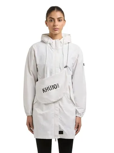 khujo Damen lange Übergangsjacke Ameti Offwhite Gr. L von khujo