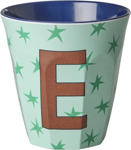Rice by Rice Melamine Cup With The Letter E Stars Medium 250 Ml Größe Standard