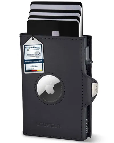 SF SCOFIELD Duality Airtag Wallet – Elegantes Herren Portemonnaie - Herren-Geldbörse mit RFID Schutz und Platz für 8-10 Karten. Das minimalistische Design sorgt für Komfort in jeder Hosentasche und ermöglicht das Verfolgen mit Apple Airtag.