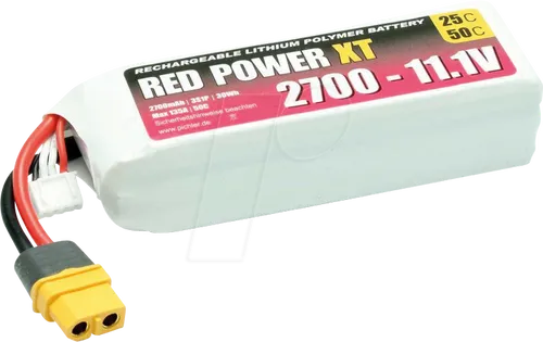 RD XT 2700 S3 - Li-Polymer Akku-Pack - Akkupacks, LiPolymer - Leicht und kompakt mit 2700 mAh, ideal für R/C Modellsport und hohe Belastbarkeit dank LMT-Technologie.