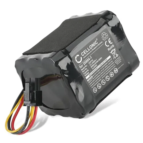 CELLONIC, Akku für Staubsauger kompatibel mit Vorwerk Kobold VR200, 20884-1, 4NCR18650P2-C001A (14.4v, 6000mAh)