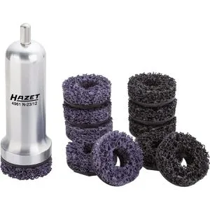 Hazet Radnabenschleifer-Satz Nkw, 12-teilig 4961N-23/12 - Grobschleifscheiben-Satz mit 12 Werkzeugen, ideal für präzises Schleifen und Bearbeiten von Radnaben, perfekt für Profis und Hobbymechaniker.