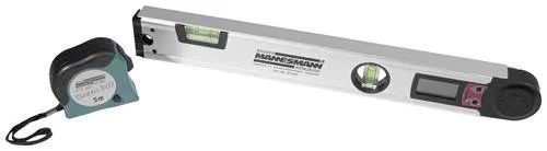 Brüder Mannesmann M81230 Digitaler Winkelmesser 225 ° - Winkelmesser für präzises Messen bis 225 °, mit einer Auflösung von 0.1 ° und einer Länge von 400 mm – ideal für Heimwerker und Profis.
