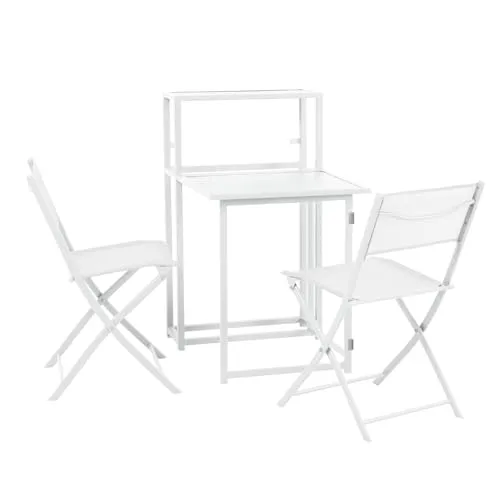 SVITA Balkon-Set klappbar - Platzsparendes Möbelset für kleine Balkone, robust und leicht zu reinigen mit klappbarem Tisch und Stühlen für entspannte Stunden im Freien.