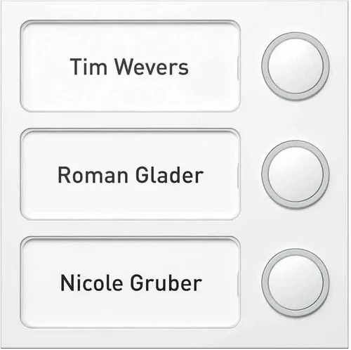 RITTO Portier Tastenmodul 3Tasten - Weiß, 3 Klingeltasten mit beleuchtbaren Namensschildern für modulare Türstationen und Briefkastensysteme
