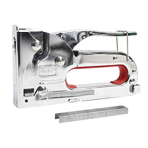 Tacker aus Edelstahl, robust mit 100 Klammern, von Trixes, silber