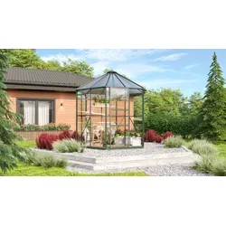 Vitavia Gewächshaus Pavillon 4 - Smaragdgrün - Garten-Zubehör: Großzügiger Pavillon mit ESG- und HKP-Verglasung, ideal für witterungsbeständige Nutzung und optimale Luftzirkulation.