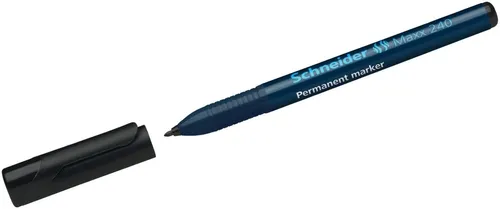 SCHNEIDER Permanentmarker 240 mit Rundspitze 1-2mm schwarz - Permanent-Marker für fast alle Oberflächen, geruchsarm, schnelltrocknend und lichtbeständig – ideal für kreative Projekte und langlebige Beschriftungen.