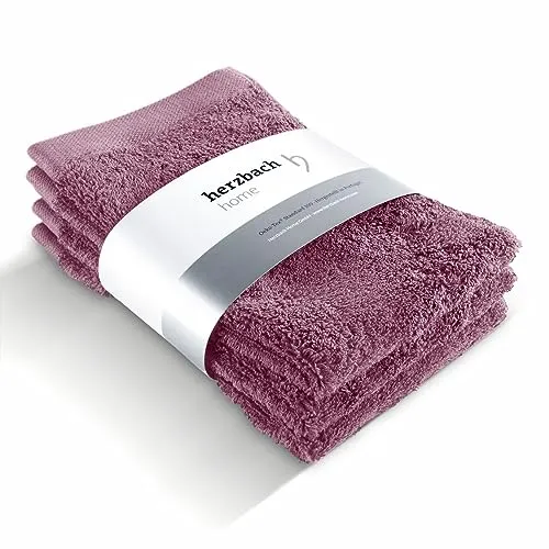 herzbach home Gästehandtuch 3er Set 30 x 50 cm (Malve) – Hochwertige, weiche & saugstarke Gäste-Handtücher in Premium-Qualität – 100% natürliche Baumwolle