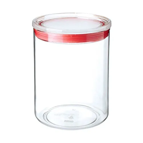 TATAY Küchendose, 1.5 l Fassungsvermögen, luftdicht, BPA-frei, spülmaschinenfest, transparent – ​​rot. Masse 12,5 x 12,5 x 17 cm