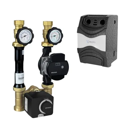 ENVIRON - Heizkreis Pumpengruppe mit Hocheffizienzpumpe Drei-Wege-Mischer und Stellmotor Heizkreisset Mischer DN25 1 1/2