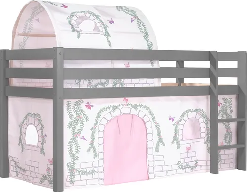 Spielbett >PINO< in Kiefer massiv grau lackiert - 210x114x106 (BxHxT)