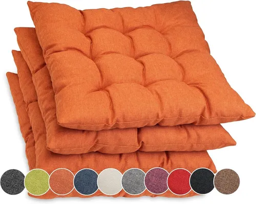 sunnypillow Stuhlkissen 4er Set Ontario, Orange in orange von sunnypillow