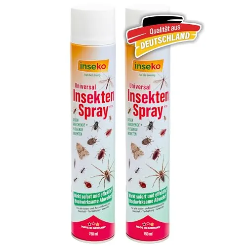 inseko Universal Insektenspray 750 ml - 2er Set für effektive Insektenabwehr - Das inseko Universal Insektenspray im praktischen 2er Set bietet effiziente Abwehr gegen unerwünschte Insekten in Wohnung und Garten. Mit der speziellen Wirkstoffkombination ist es ideal für den professionellen Einsatz.