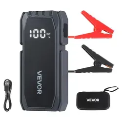 VEVOR Starthilfe Powerbank, Starthilfegerät 1500A Spitzenstrom mit LED-Taschenlampe & Kabel für Motor bis zu 6L Benzin/4L Diesel, Tragbarer Boost...