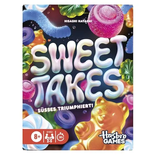 Hasbro Gaming Sweet Takes Kartenspiel - Deutsche Fassung, Kartenspiel für Kinder ab 8 Jahren und die ganze Familie, Cooles, schnelles Partyspiel für 2 bis 5 Spieler, Weihnachtsspielzeug
