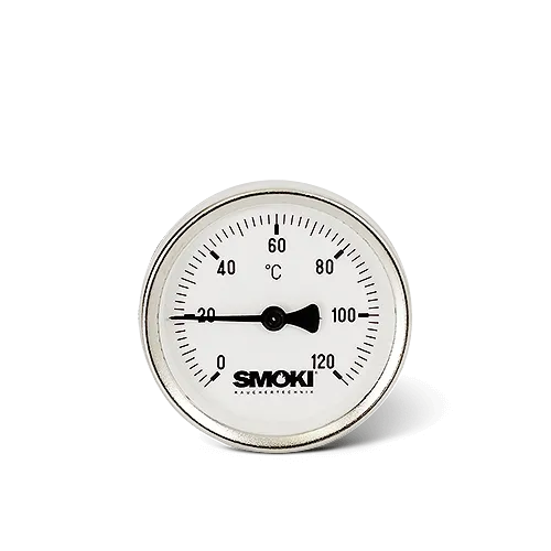 Smoki Thermometer 0-120°C mit Montageset; Skala 63mm