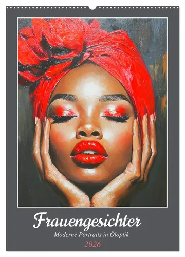 Rose Hurley | Frauengesichter - Moderner Wandkalender 2025 - 14-seitiger Wandkalender mit ausdrucksstarken Frauenportraits in Öloptik. Ideal als Kunstwerk für Ihr Zuhause oder als Geschenk. Hochwertige Qualität vom Calvendo Verlag.