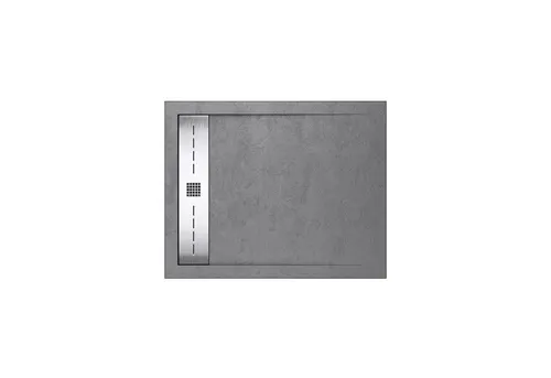 doporro Duschtasse Duschwanne 80x100cm flach aus Mineralguss - Duschkabinen & -wände, elegante Mineralguss-Duschwanne in Beton Grau, stabil und mit integriertem Gefälle für optimalen Wasserabfluss, einfache Montage für bodenebenen Einbau.