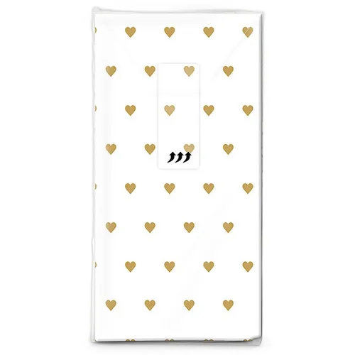 Stk. Taschentücher 'Herzen' gold Hochzeit Freudentränen Taufe Kommunion 10 x 10