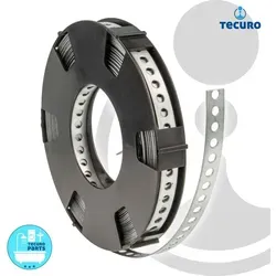 tecuro Lochband 10 m Rolle - Vielfältige Ausführungen - Hochwertiges Montage-Lochband für Abhängen und Befestigen. Wählen Sie zwischen verzinktem Stahl, Edelstahl oder Kunststoff-ummantelt. Ideal für flexible Anwendungen!