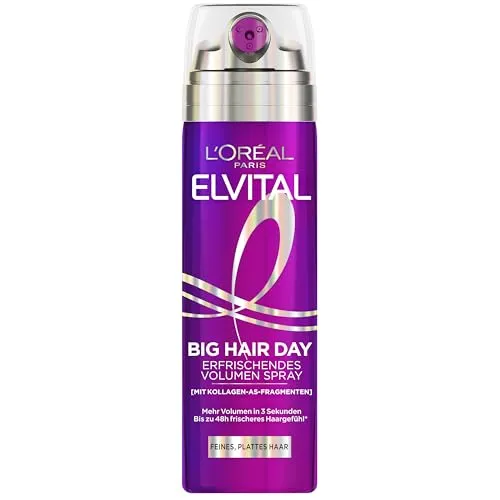 L’Oréal Paris Elvital Collagen Lifter Volumenspray 200 ml - Erfrischendes Volumenspray für feines Haar, sorgt für sofortigen Ansatz-Lift und langanhaltendes Volumen. Ideal für frisches, gepflegtes Aussehen – perfekt für zwischendurch oder nach dem Styling.
