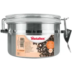 Metaltex Deutschland GmbH Metaltex Vorratsdose, Frischhaltebehälter, Verschluss und Gehäuse aus Inox, Deckel aus Acryl, Füllmenge: 0,7 Liter 185310 010