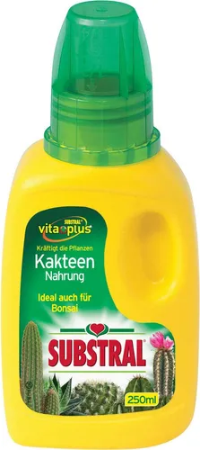 Substral Kakteen Nahrung 250 ml – Flüssigdünger für gesunde Kakteen und Sukkulenten - Flüssigdünger für Kakteen und Sukkulenten mit ausgewogener Nährstoffformel für kräftiges Wachstum. Einfache Anwendung für Zimmer- und Balkonpflanzen – sorgt für stabile Pflanzenstruktur und üppige Blüten.