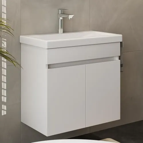 Waschtisch 60 cm mit Doppeltür in weiß von Planetmöbel