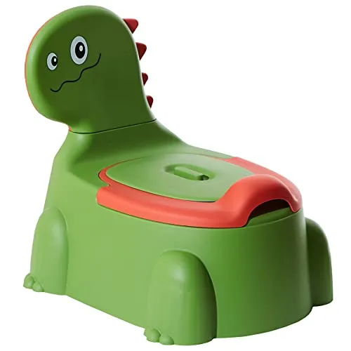 Töpfchen Für Kinder - Lern Toilette mit Rückenlehne - Ergonomisches Töpfchen für Kinder bis 5 Jahre mit niedlichem Dinosaurier-Design, rutschfesten Füßen und abnehmbarem Topf für einfache Reinigung. Ideal für das Töpfchentraining!