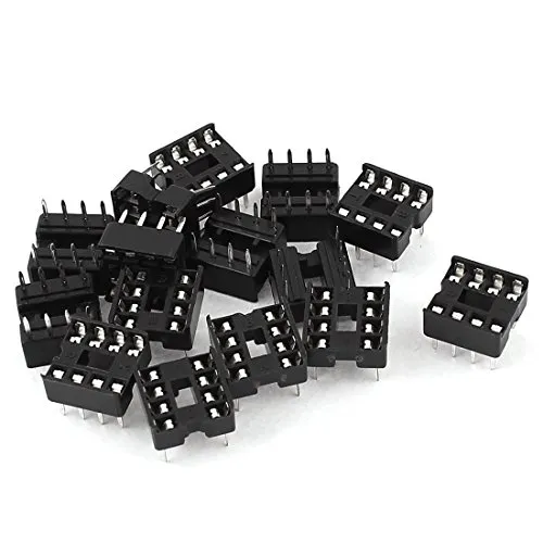 sourcing map 8-Pin Dip-IC-Buchsen Pitch Sockel Adapter Lötanschluss