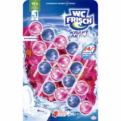 Henkel AG & Co. KGaA WC Frisch Kraft-Aktiv WC-Duftspüler, Blütenfrische, Toilettenspüler schützt vor Kalkablagerungen und gibt Extra-Frische ab, 1 Packung = 4 Stück à 50g W4C6