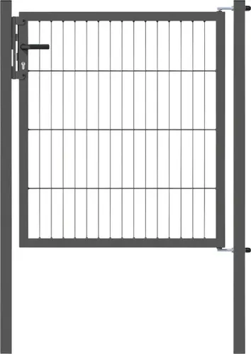 Stabgitter-Einzeltor anthrazit, 1000 x 1000 mm - Gartentore, robustes Einzeltor zum Einbetonieren in stilvollem Anthrazit für langlebigen Einsatz im Gartenbereich.