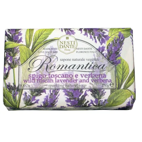 Nesti Dante Firenze Romantica Wild Tuscan Lavender & Verbena Soap - Luxuriöse Seife mit zartem Lavendel-Duft, ideal für empfindliche Haut. Hergestellt aus biologischen Inhaltsstoffen und versorgt die Haut mit Feuchtigkeit.