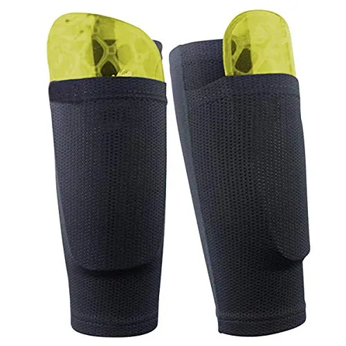 Dokpav Soccer Shin Guard Socken mit Tasche Ärme, Fußball Ausrüstung mit Taschen Kompressionswade Ärm-（Keine Kunststoff-Platten）- (Kind-schwarz)