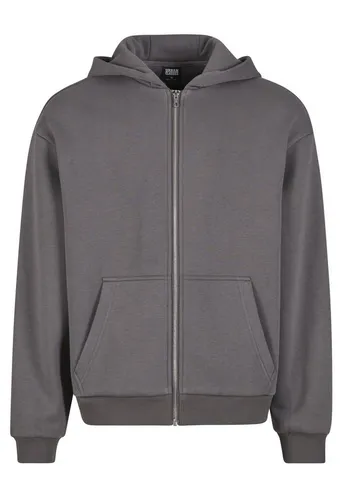Urban Classics TB7284 Fluffy Zip Hoody Sweatshirt, Magnet, XXXL - Kapuzenpullover für Herren, aus weichem Baumwoll-Polyester-Mix für hohen Tragekomfort, im lässigen Oversize-Fit für einen modernen Look und mit praktischer Kängurutasche für Essentials.