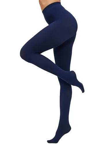 CozyWow Damen Strumpfhose Blickdicht Farben Haltbar (Navy), M