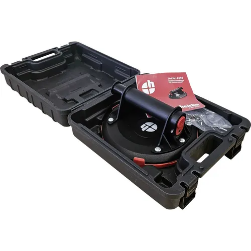 Heicko P612 1-Kopf-Saugheber mit Vakuumpumpe - Werkstattausrüstung-Zubehör, beeindruckende Tragfähigkeit von 140 kg für sicheres Heben und Transportieren von glatten Oberflächen.