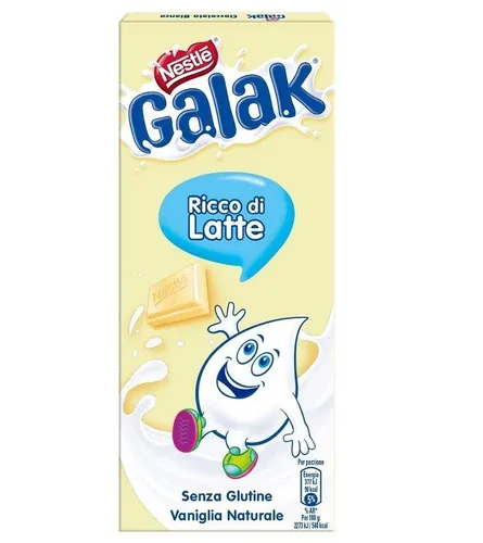 Nestlé Galak Weiße Schokolade reich an Milch und mit natürlicher Vanille 100g