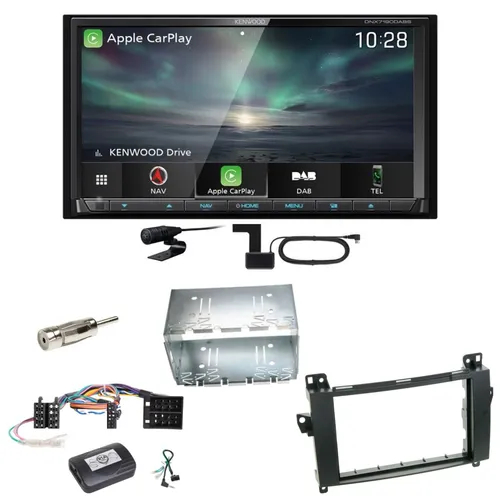 Kenwood DNX-7190DABS Android Auto Carplay Einbauset für Mercedes Vito Viano W639