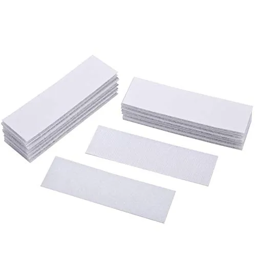 BRAVESHINE 12 Stück Klettband Selbstklebend extra stark, Klettverschluss Selbstklebend Doppelseitiges Klettband Selbstklebendes Flauschband Hakenband (Weiß,30mmx100mm)