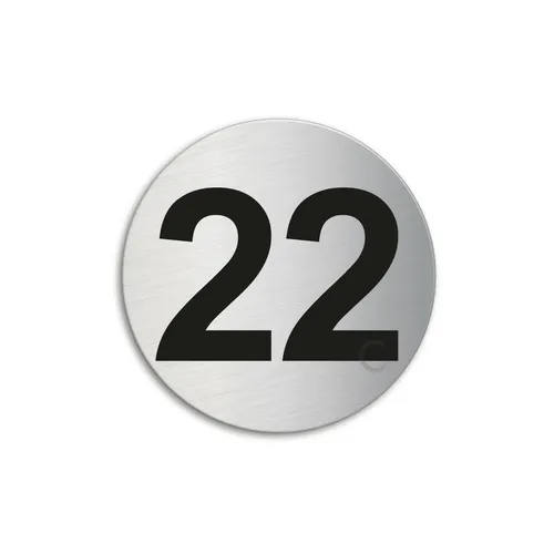 Türnummer 22 Zimmernummer Ø 60 mm Türschild für Hotel Pension Büro Apartment