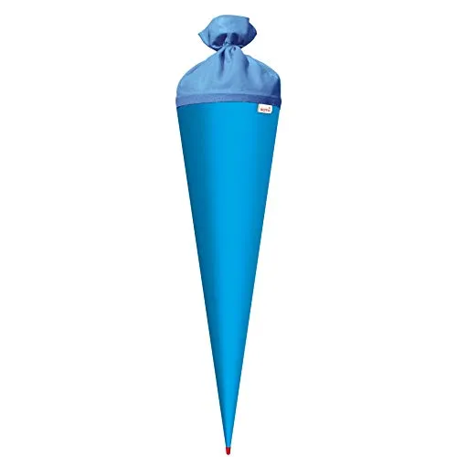 ROTH Bastelschultüte 70cm pazifikblau blau rund - Schultüte mit Stabiler Rot(h)-Spitze mit Filz-Verschluss