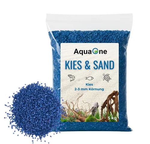 Aquaone Aquarienkies 5 kg Blauer Quarzkies (2-3 mm) – Premium Bodengrund für Aquarien