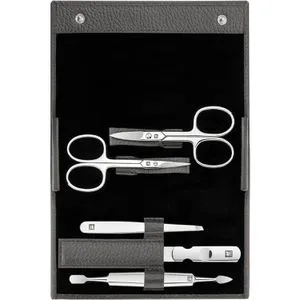 ZWILLING Druckknopf-Etui Maniküre-Set, 5-tlg. Anthrazit - Hochwertiges 5-teiliges Maniküre-Set im eleganten Echtleder-Etui mit Druckknopfverschluss für perfekte Nagelpflege und Pediküre.