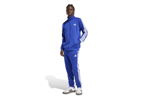 adidas DAYREADY 3-Streifen Trainingsanzug Herren blau/weiß KR7770 L - Stylisher adidas DAYREADY 3-Streifen Trainingsanzug für Herren, gefertigt aus recycelten Materialien. Ideal für Freizeit und Sport, bietet er Komfort und Anpassungsfähigkeit dank elastischem Bund mit Kordelzug.